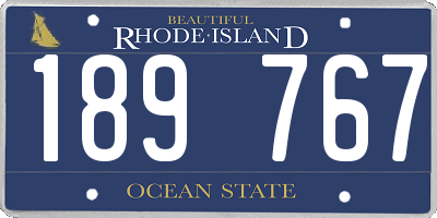 RI license plate 189767
