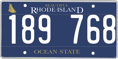 RI license plate 189768