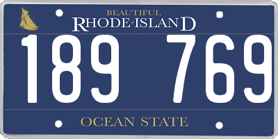RI license plate 189769