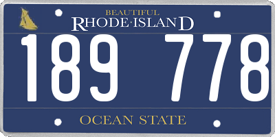 RI license plate 189778