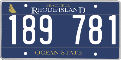 RI license plate 189781