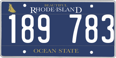 RI license plate 189783