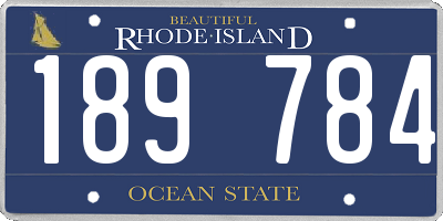 RI license plate 189784