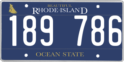 RI license plate 189786
