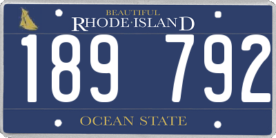 RI license plate 189792