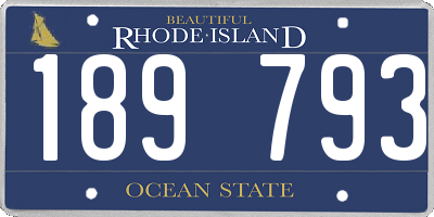 RI license plate 189793