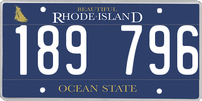 RI license plate 189796