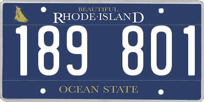 RI license plate 189801