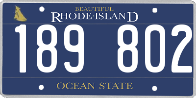 RI license plate 189802