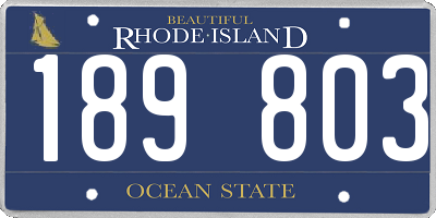 RI license plate 189803