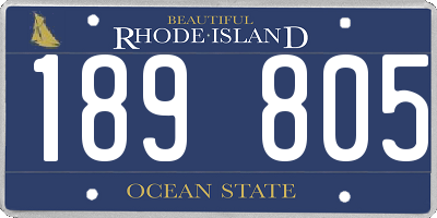 RI license plate 189805