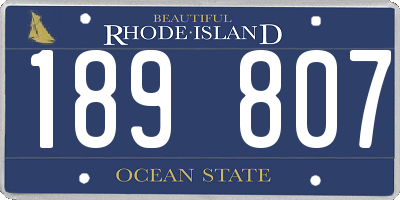 RI license plate 189807