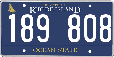 RI license plate 189808