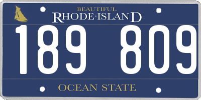 RI license plate 189809