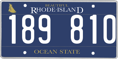 RI license plate 189810