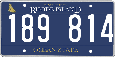 RI license plate 189814