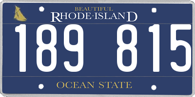 RI license plate 189815