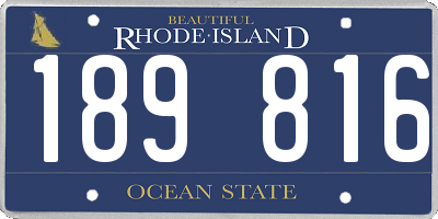 RI license plate 189816