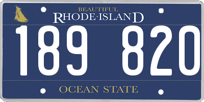 RI license plate 189820