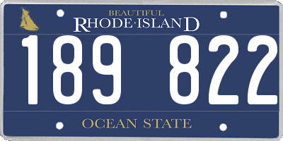 RI license plate 189822