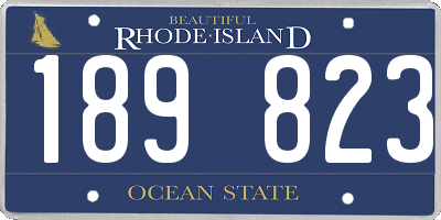 RI license plate 189823