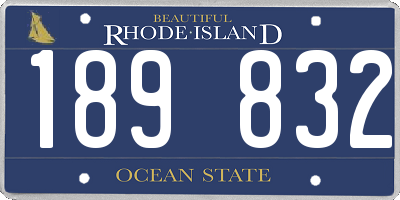 RI license plate 189832