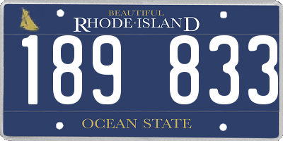 RI license plate 189833
