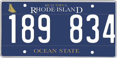 RI license plate 189834