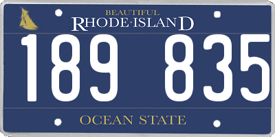 RI license plate 189835
