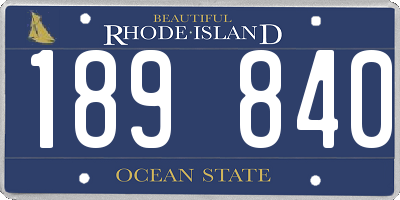 RI license plate 189840