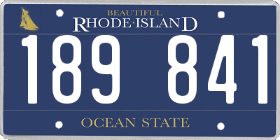 RI license plate 189841