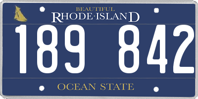 RI license plate 189842