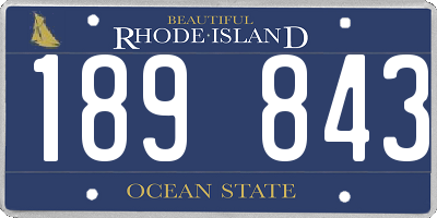 RI license plate 189843