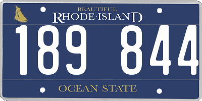 RI license plate 189844