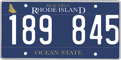 RI license plate 189845