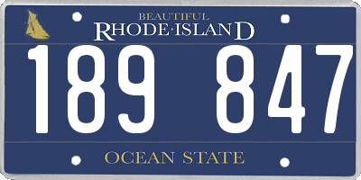 RI license plate 189847