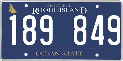 RI license plate 189849