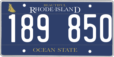 RI license plate 189850