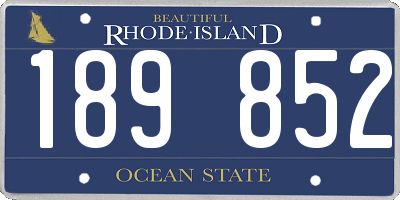 RI license plate 189852