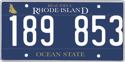 RI license plate 189853