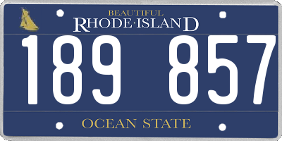 RI license plate 189857