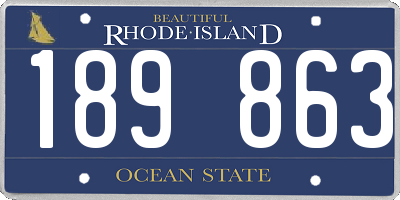 RI license plate 189863