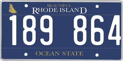 RI license plate 189864
