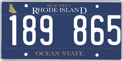 RI license plate 189865