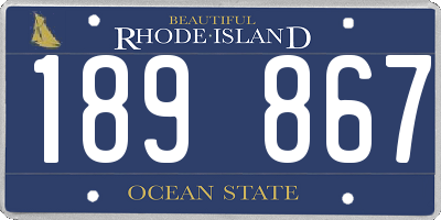 RI license plate 189867