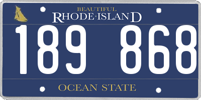RI license plate 189868