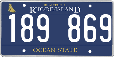 RI license plate 189869