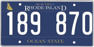 RI license plate 189870