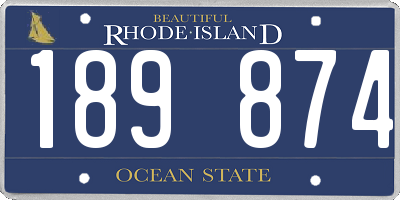 RI license plate 189874