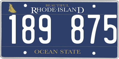 RI license plate 189875